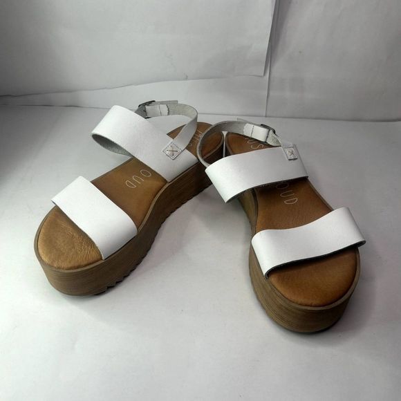 Musse & Cloud Isadora Leather Platform Wedge Sandals Comfy Slingback Womens NWOB - Picture 3 of 12